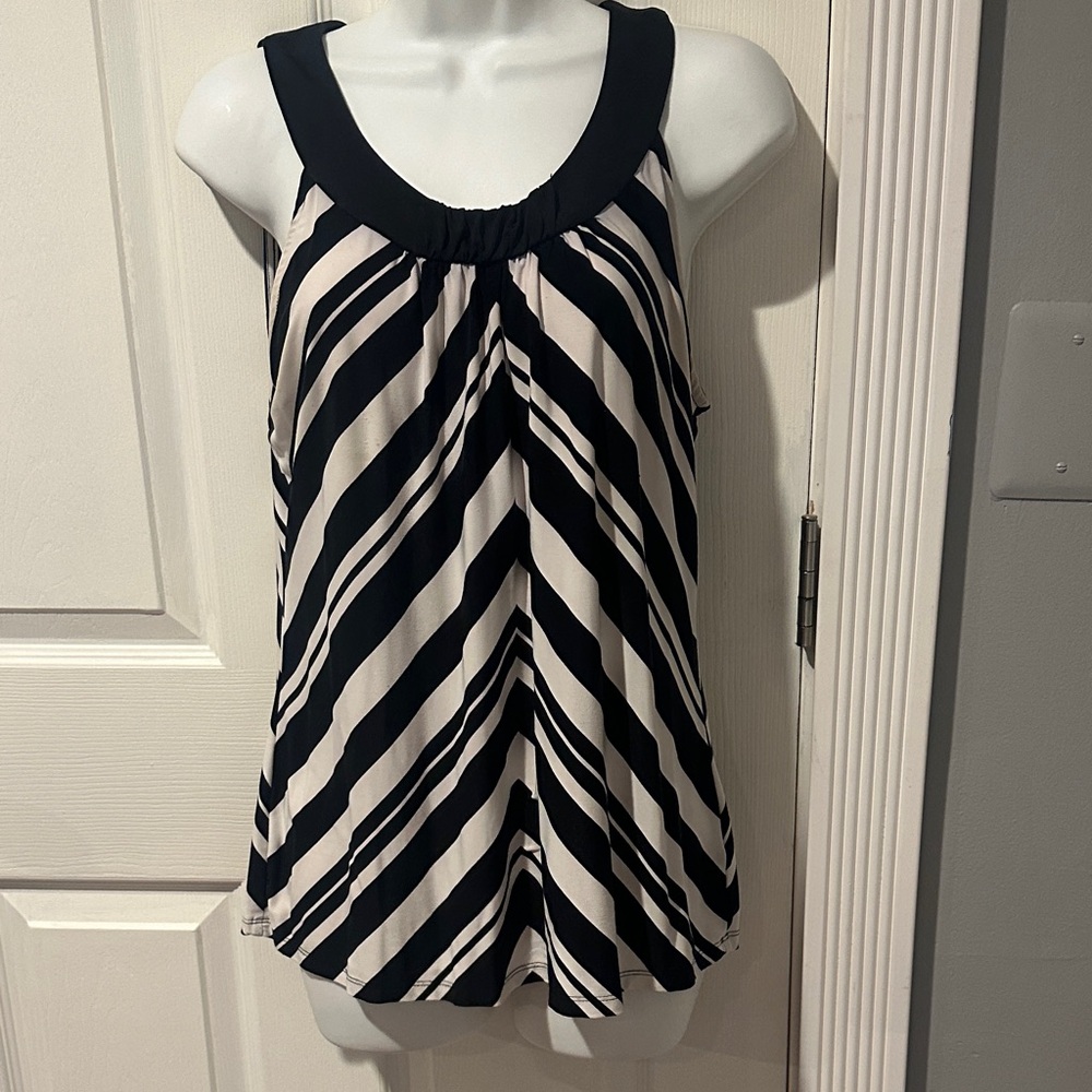 White House Black Market Diagonal Stripe Tank Top